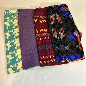 Lot Of 4 LuLaRoe Multicolored Leggings One Size
